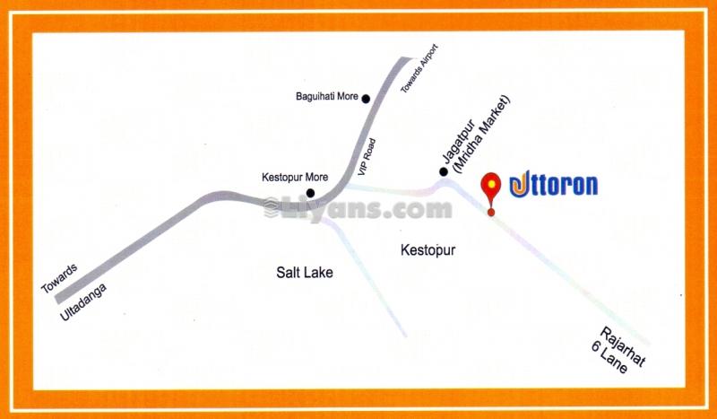 Location Map of 2 Bhk Residential Flat For Sale At Kestopur(jagatpur Market)